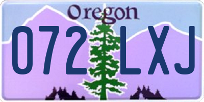 OR license plate 072LXJ