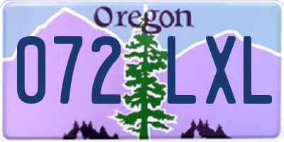 OR license plate 072LXL