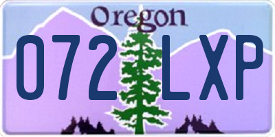 OR license plate 072LXP