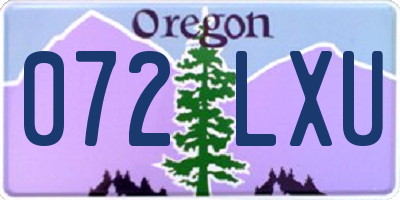 OR license plate 072LXU