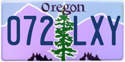 OR license plate 072LXY