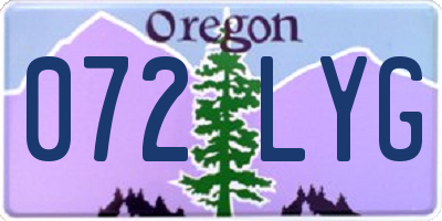 OR license plate 072LYG