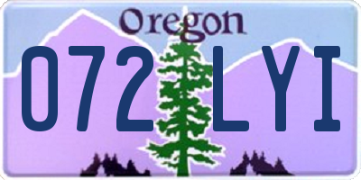 OR license plate 072LYI