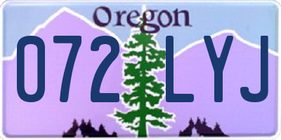 OR license plate 072LYJ