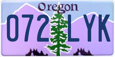 OR license plate 072LYK