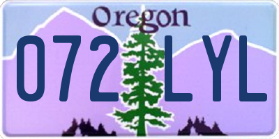 OR license plate 072LYL