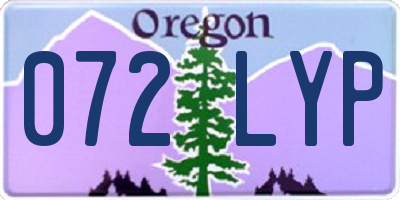OR license plate 072LYP