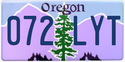 OR license plate 072LYT