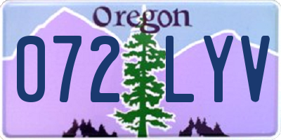 OR license plate 072LYV