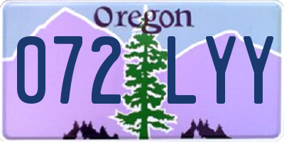 OR license plate 072LYY