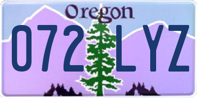 OR license plate 072LYZ
