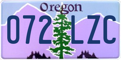 OR license plate 072LZC