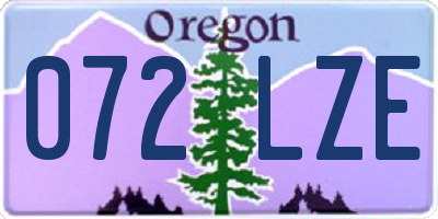 OR license plate 072LZE