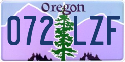 OR license plate 072LZF