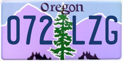 OR license plate 072LZG