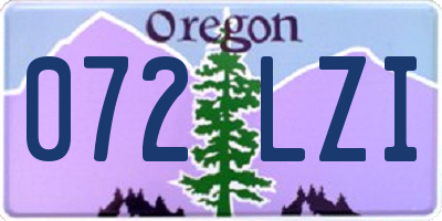 OR license plate 072LZI