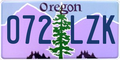 OR license plate 072LZK