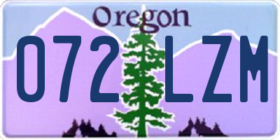 OR license plate 072LZM