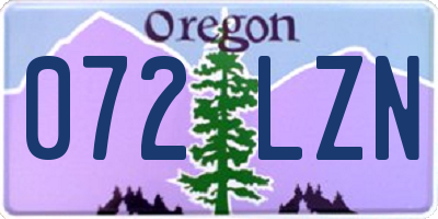 OR license plate 072LZN
