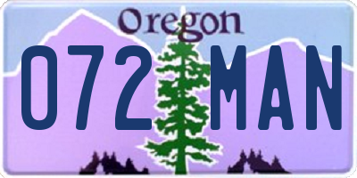 OR license plate 072MAN