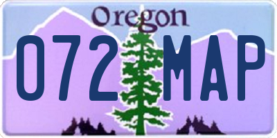 OR license plate 072MAP