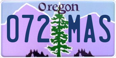 OR license plate 072MAS
