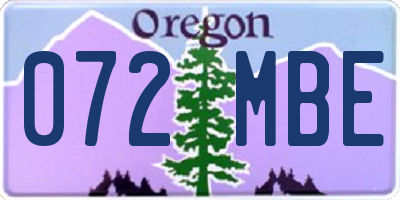 OR license plate 072MBE