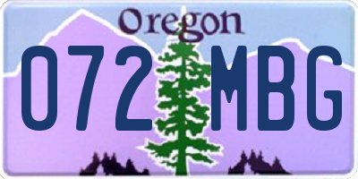 OR license plate 072MBG