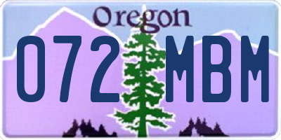 OR license plate 072MBM