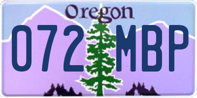 OR license plate 072MBP