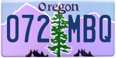 OR license plate 072MBQ