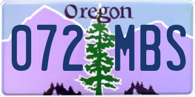 OR license plate 072MBS