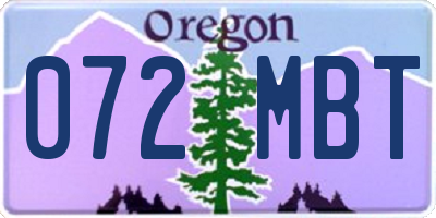 OR license plate 072MBT