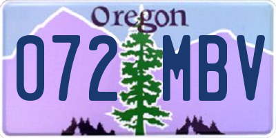 OR license plate 072MBV