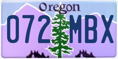OR license plate 072MBX