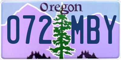 OR license plate 072MBY