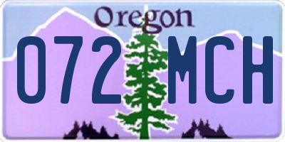 OR license plate 072MCH