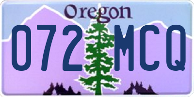OR license plate 072MCQ