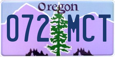 OR license plate 072MCT