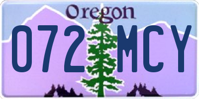 OR license plate 072MCY