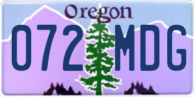 OR license plate 072MDG