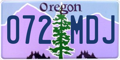 OR license plate 072MDJ
