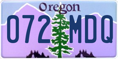 OR license plate 072MDQ