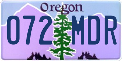 OR license plate 072MDR