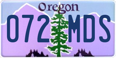 OR license plate 072MDS