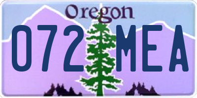 OR license plate 072MEA