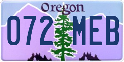 OR license plate 072MEB