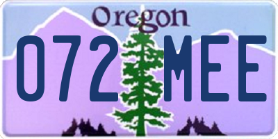 OR license plate 072MEE