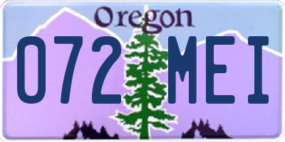 OR license plate 072MEI