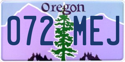 OR license plate 072MEJ